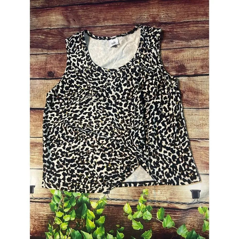 CAbi Cheetah Tank Twisted Tie Size S